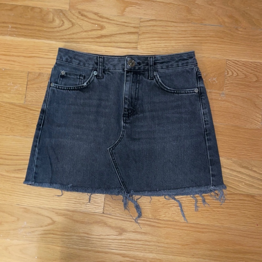 BDG/ Urban Outfitters Black Denim Distressed Skirt.